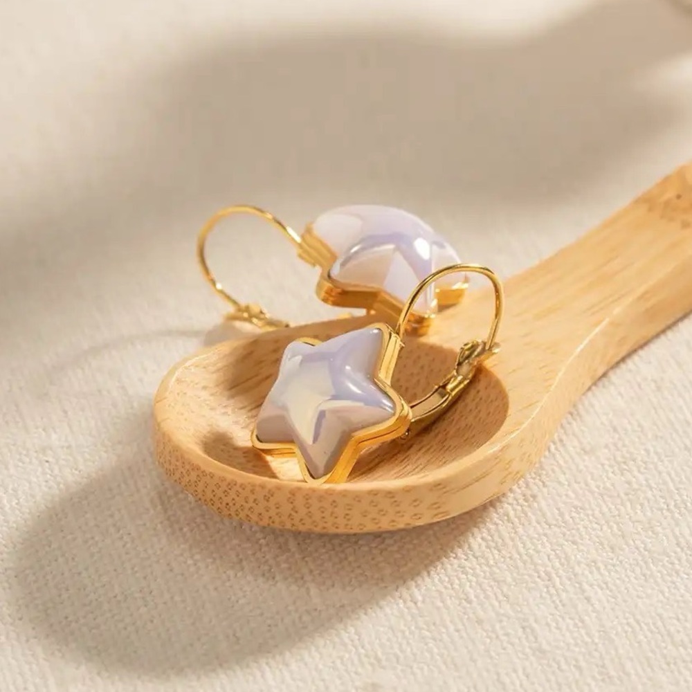 ◾️18k Gold Plated Mermaid Star Earrings